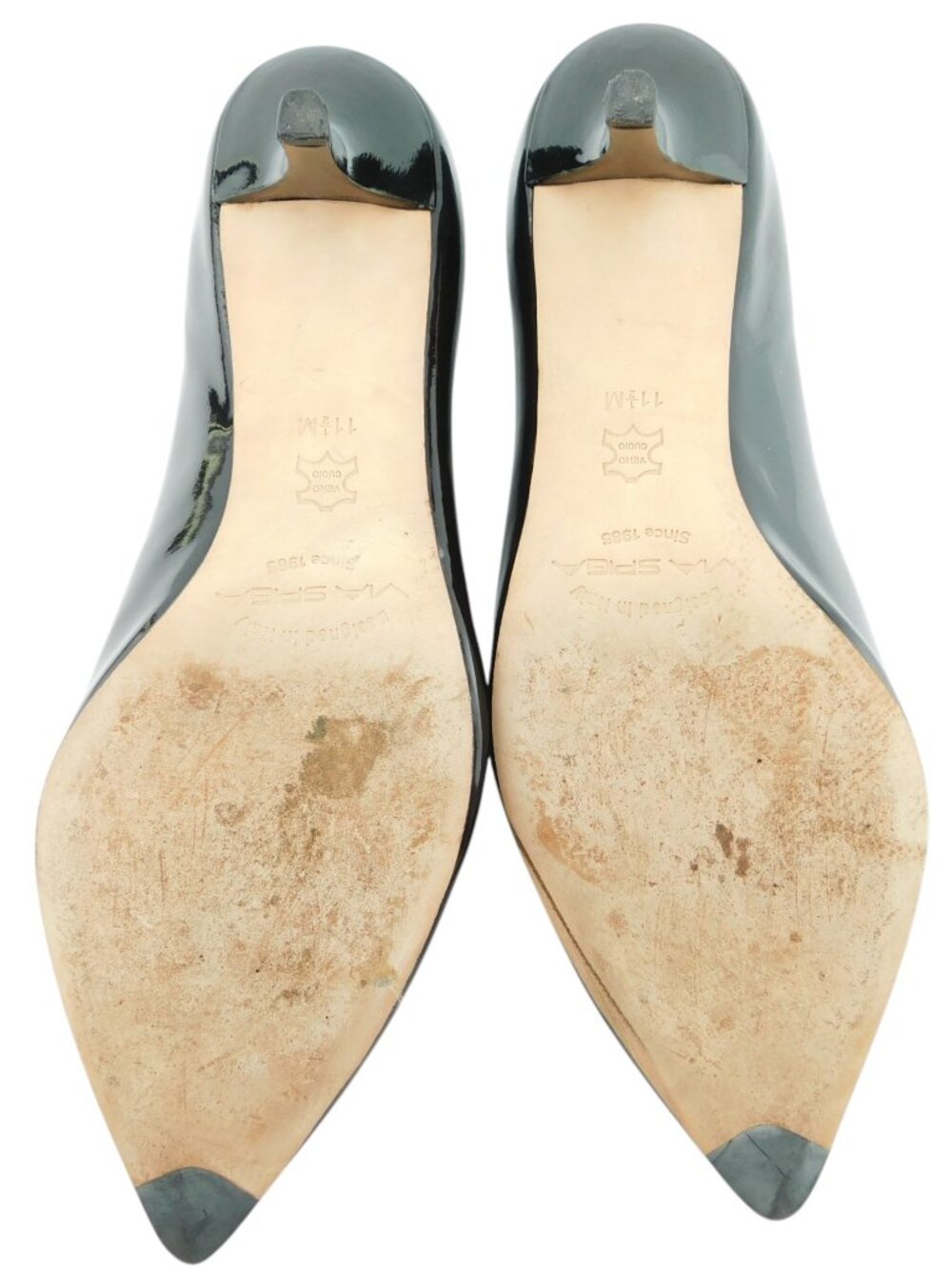 VIA SPIGA Black Patent Leather Classic Pointed Heel Pumps 11.5 - Picture 6 of 8